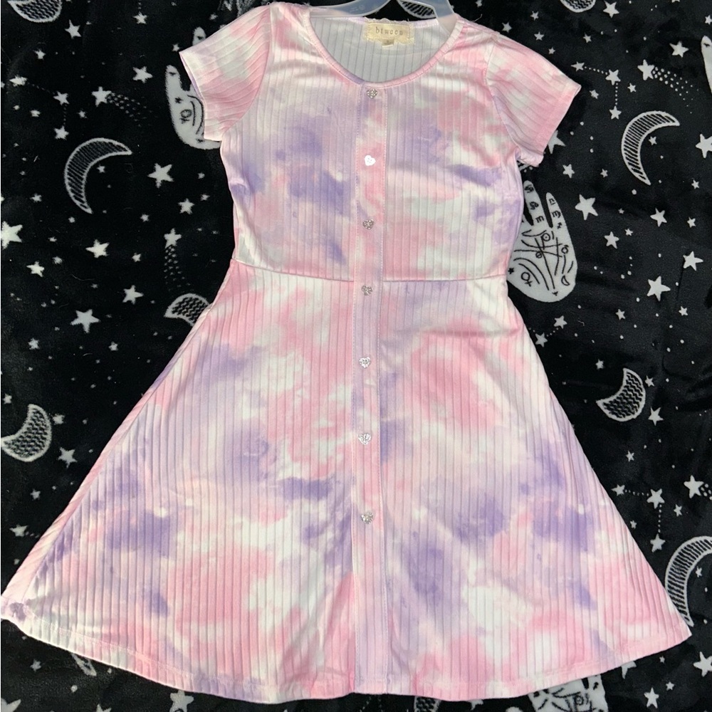 Pink and Purple Tie-Dye Kids Dress